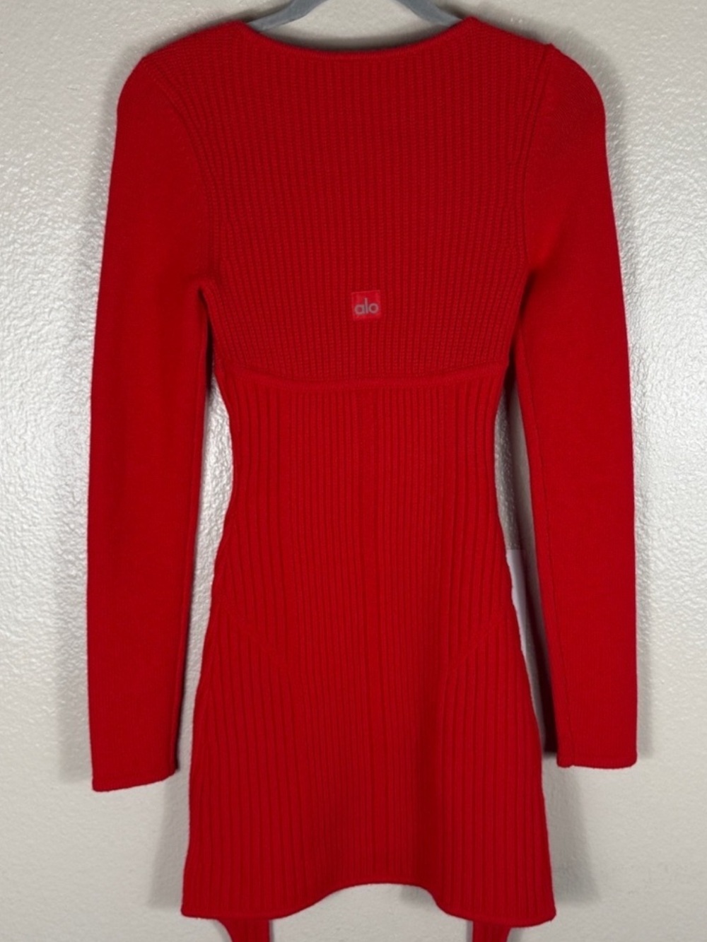ALO Yoga Ma Cheri Cashmere Garter Red Mini Dress - Picture 8 of 10